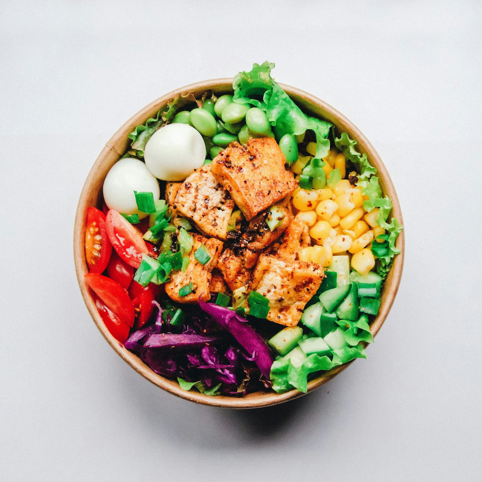Warm plated bowl of food