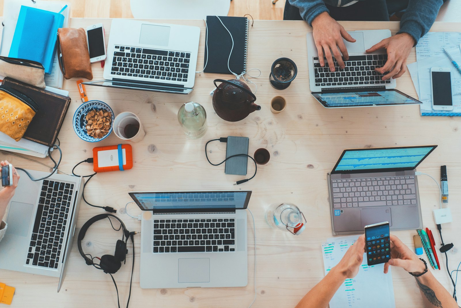 Engineers in a modern open-plan tech office